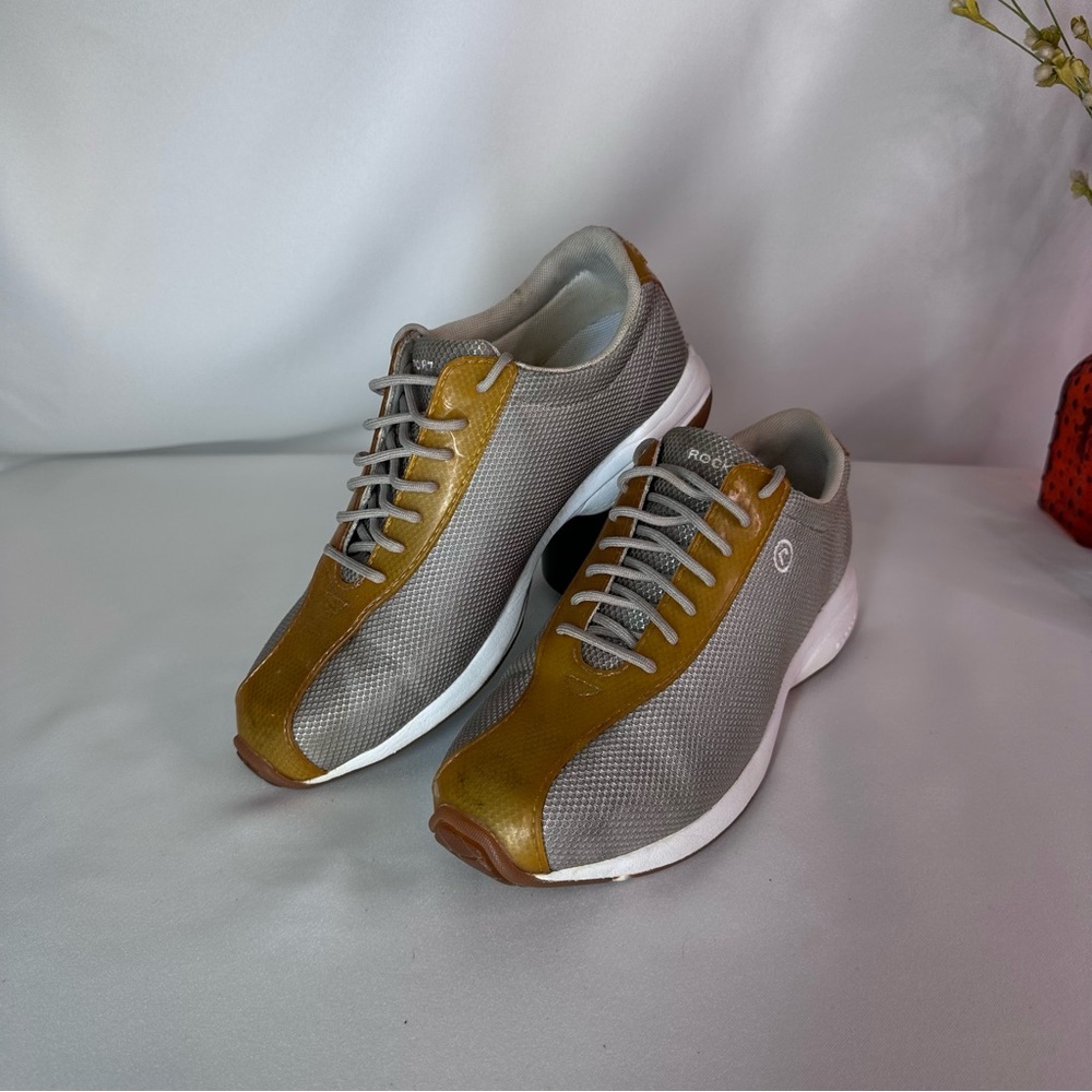 Rockport Gray Yellow Trainers Sneaker Shoe Retro Funky‎  Casual Running US 7